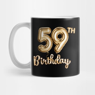 59th Birthday Gifts - Party Balloons Gold Mug